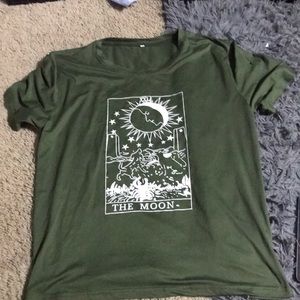 green oversized graphic tee